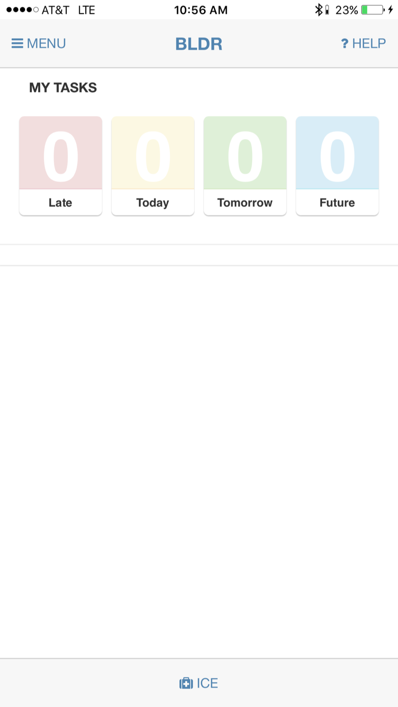 BLDR mobile app form screen